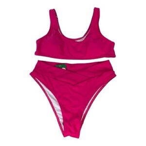 HALARA Size Large  Swim Bikini in Bright Pink NWT
